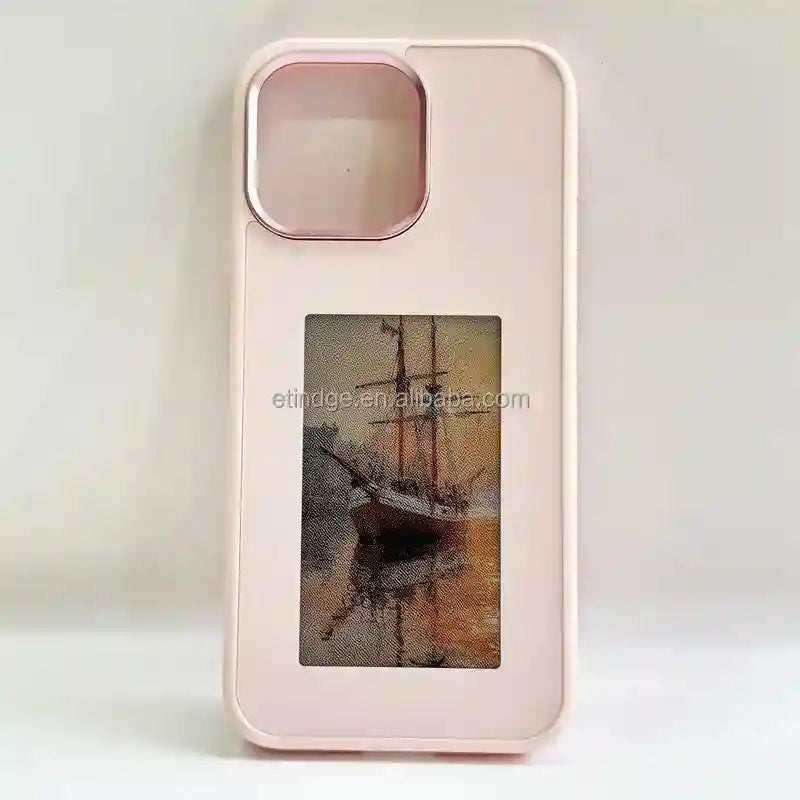NFC Smart E Ink Phone Case for iPhone - Shock-Absorbing DIY Cover Pink Paper box packaging Tidesmit