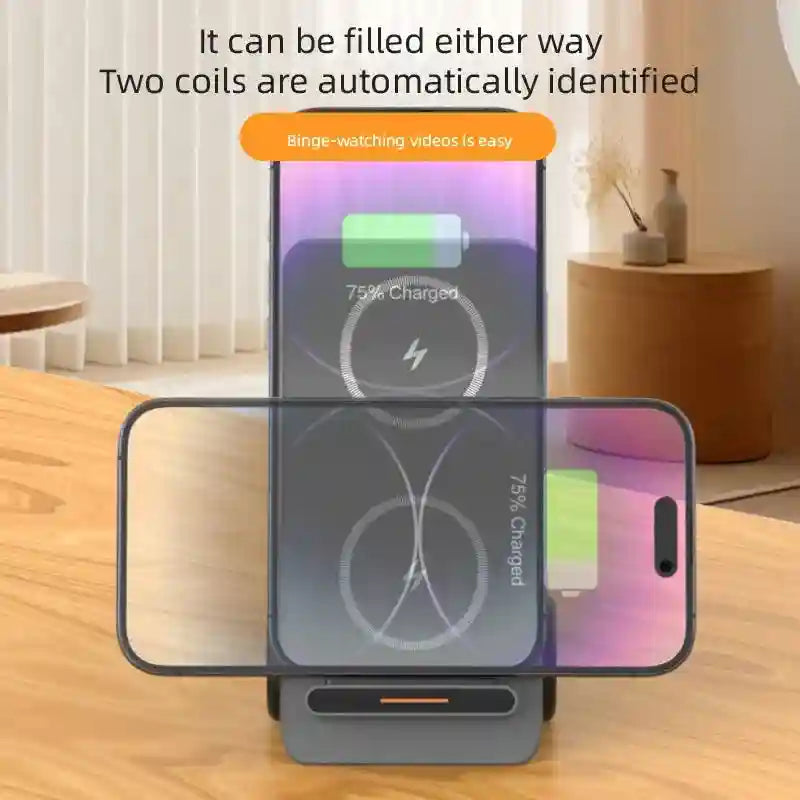 3-in-1 Wireless Charger 15W Station | Qi Certified Fast Charging Pad Tidesmit
