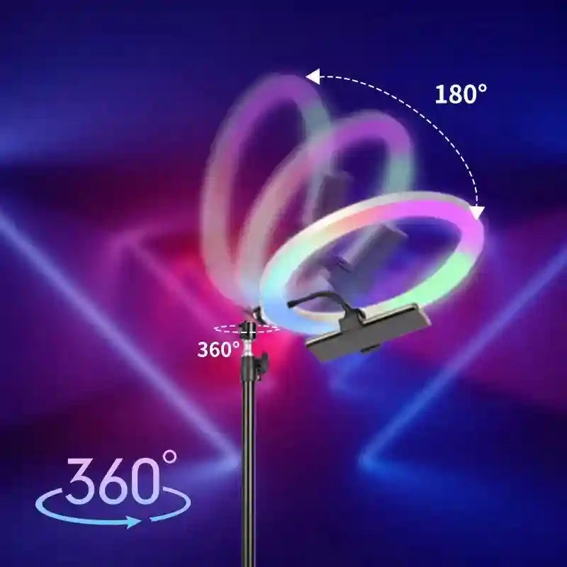14 Inch RGB LED Ring Light for Streaming with Adjustable Tripod Tidesmit