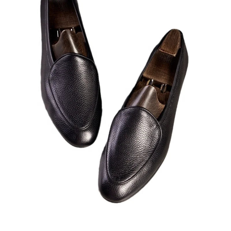Luxury Genuine Leather Loafers Slip-On Comfort Anti-Slippery Soft Breathable Old Money Style Casual Shoes Men Customizable