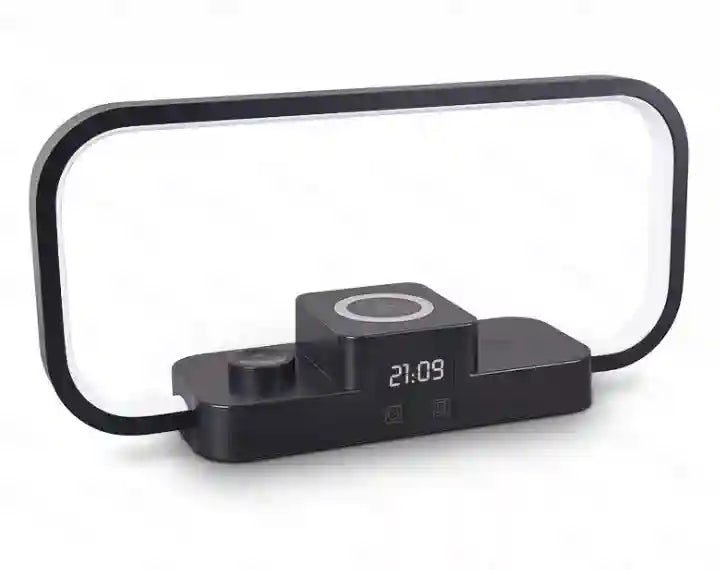 3-in-1 Magnetic Wireless Charger with LED Alarm Clock - Black Black Tidesmit