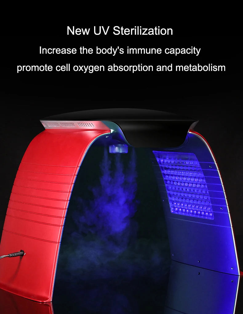 PDT Hot Cold Spray Colorful Photon Oxygen Injection Moisturizing LED Mask Skin Rejuvenation Beauty Device Oxygen Facial Machine