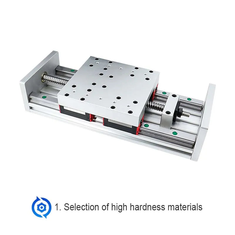 Sliding Table Stage Linear Module With 100mm to 850mm Effective Moving Length + HGR20 Guide Rails + 1605 1610 Ballscrew For CNC