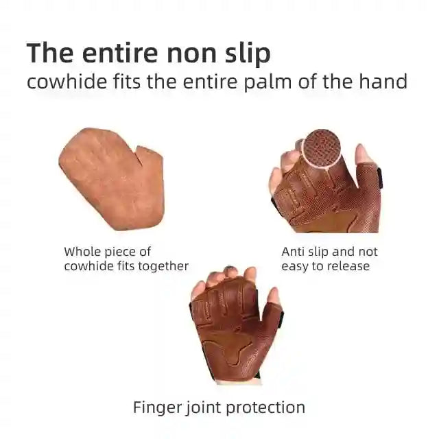 Weight Lifting Gloves - Anti-Slip Cowhide Gym Hand Protection Tidesmit