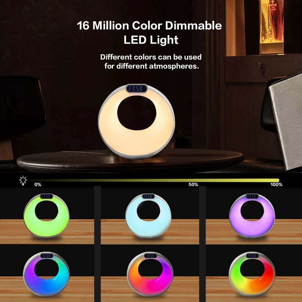 Portable Bluetooth Speaker with LED Lights, Alarm Clock & 360 Sound My Store