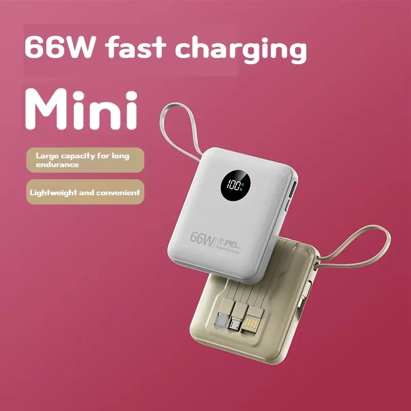 Portable 10000mAh Power Bank with Built-in Cable - Tidesmit Tidesmit