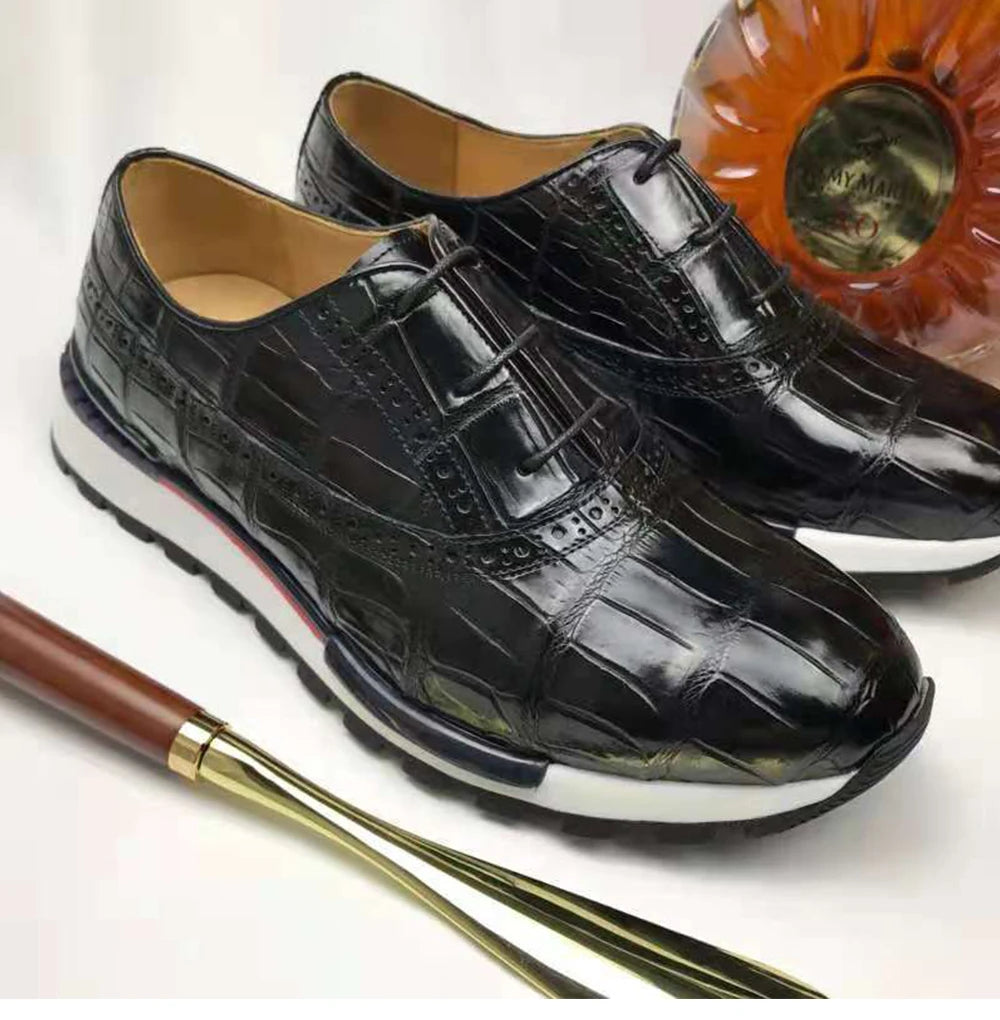 New Arrivals Men's Casual Shoes Luxury Brand Shoes Men Customize Pure crocodile Genuine Leather Fashion Sneakers for Men