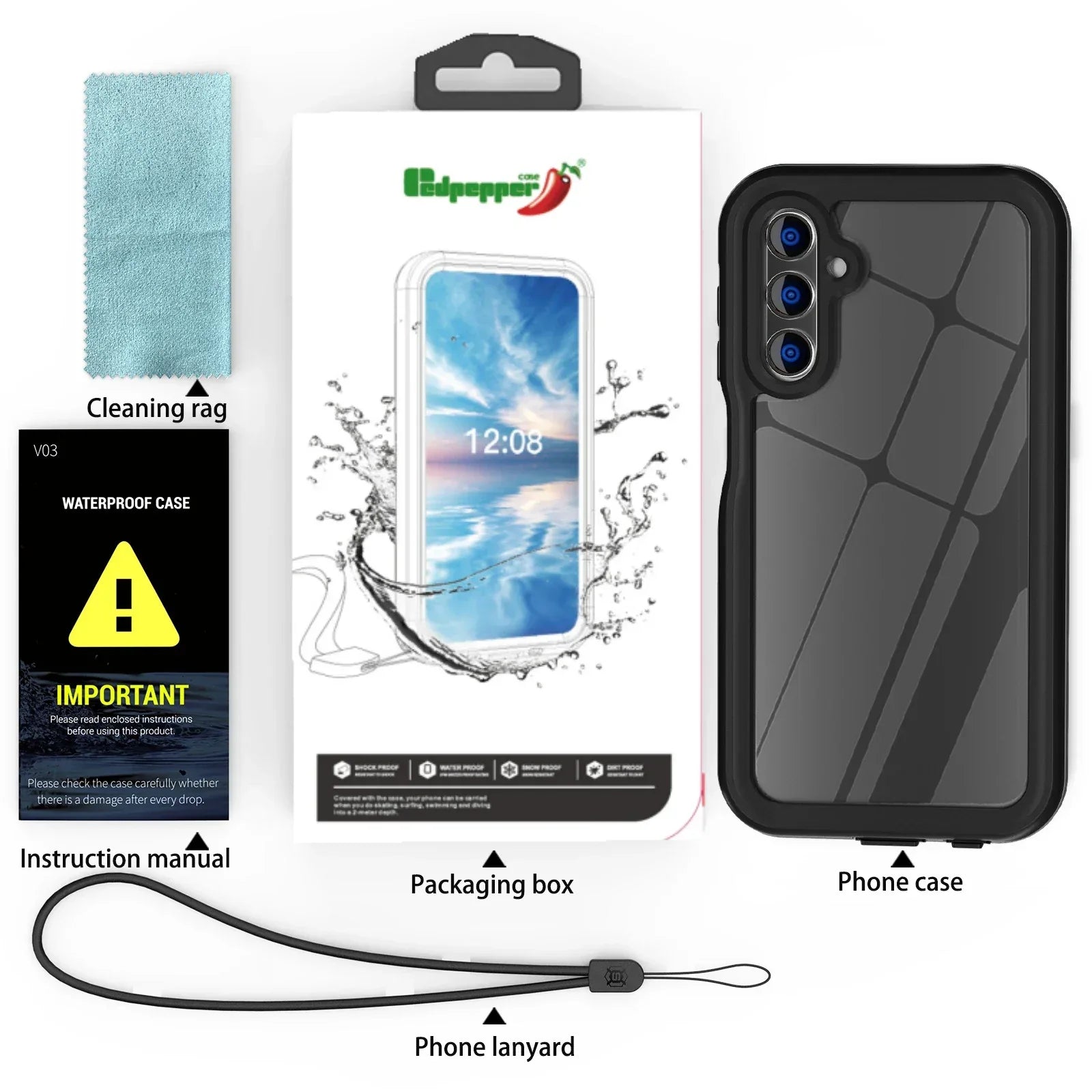 iPhone 15 Plus Shockproof Case - Full Body Protective Cover with 9H Hardness Tidesmit