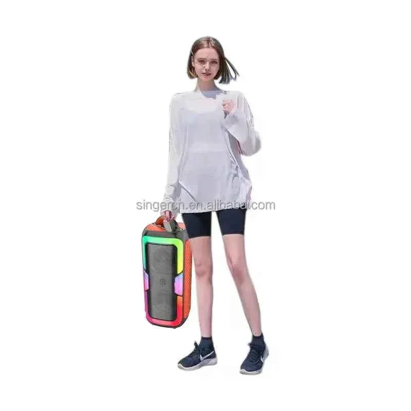 Portable Bluetooth Speaker with Dual 4 Inch Drivers and Orange LED My Store