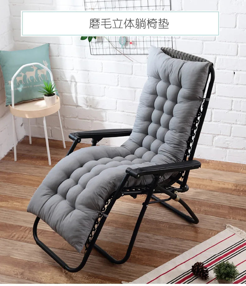 Solid Color Cushion Recliner Chair Cushion Thick Seat Cushion Rattan Chair Sofa Long Cushion Garden Chair Cushion Tatami Mat