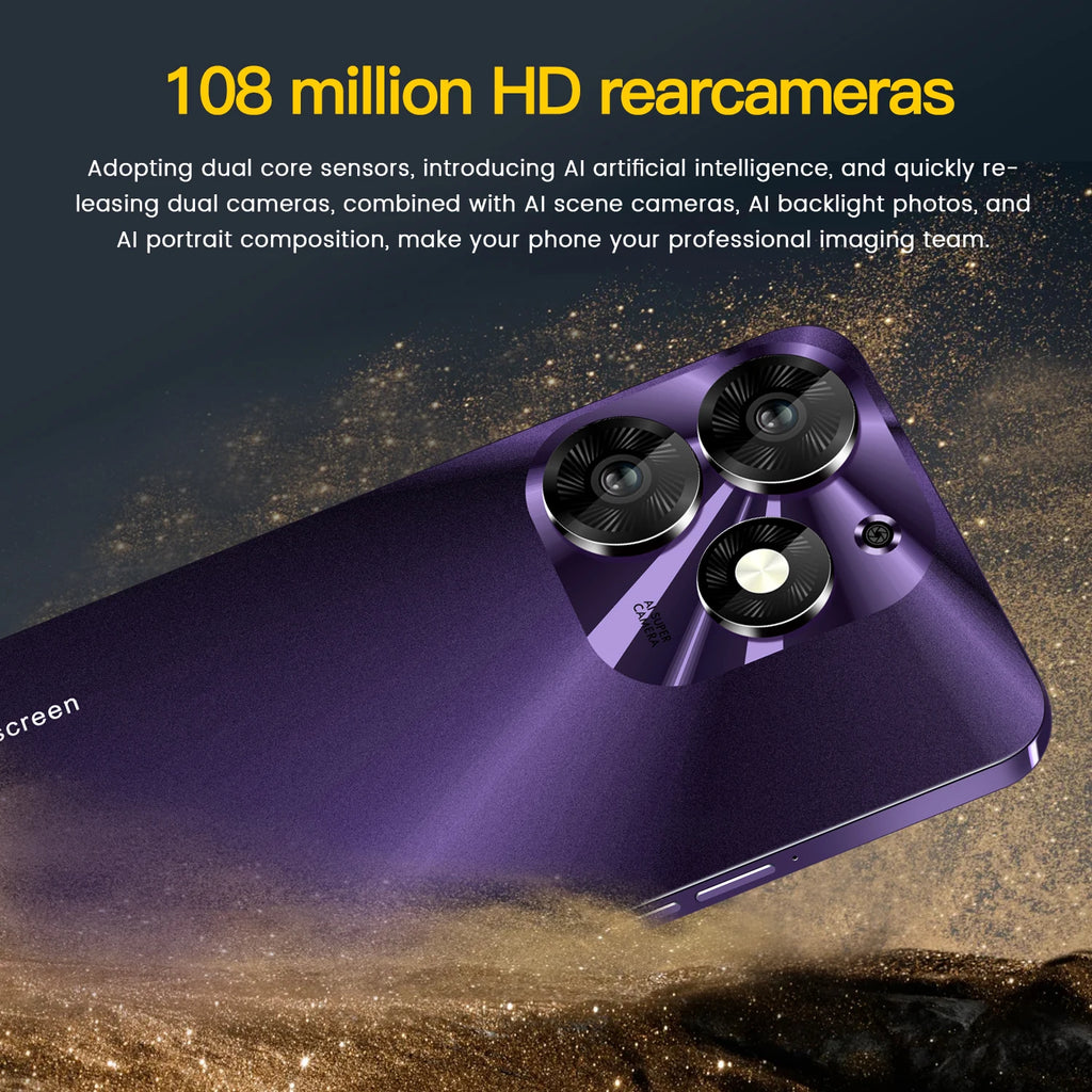 Tidesmit 7.3-inch 5G Android smartphone with dual SIM slots for global factory direct mobile connectivity.