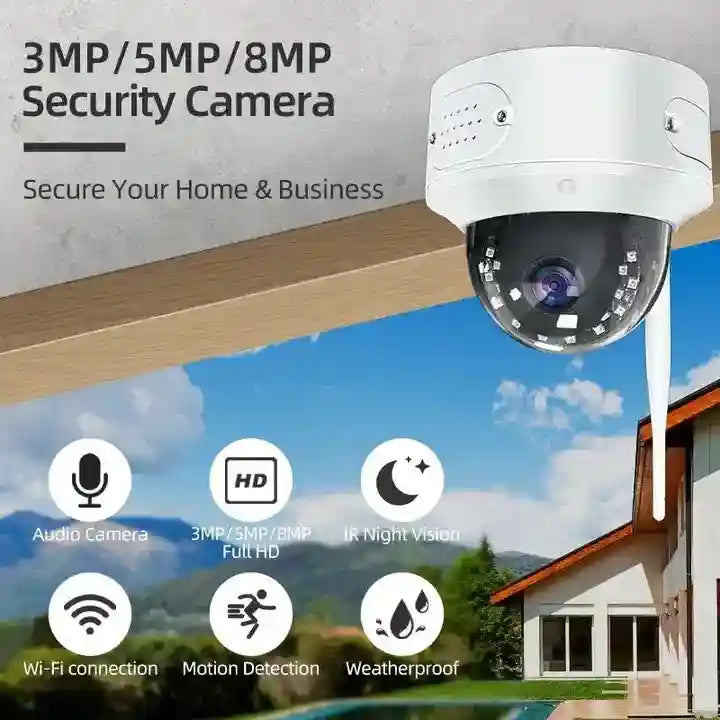 5MP Outdoor WiFi Security Camera - AI Motion Detection & App Control Tidesmit