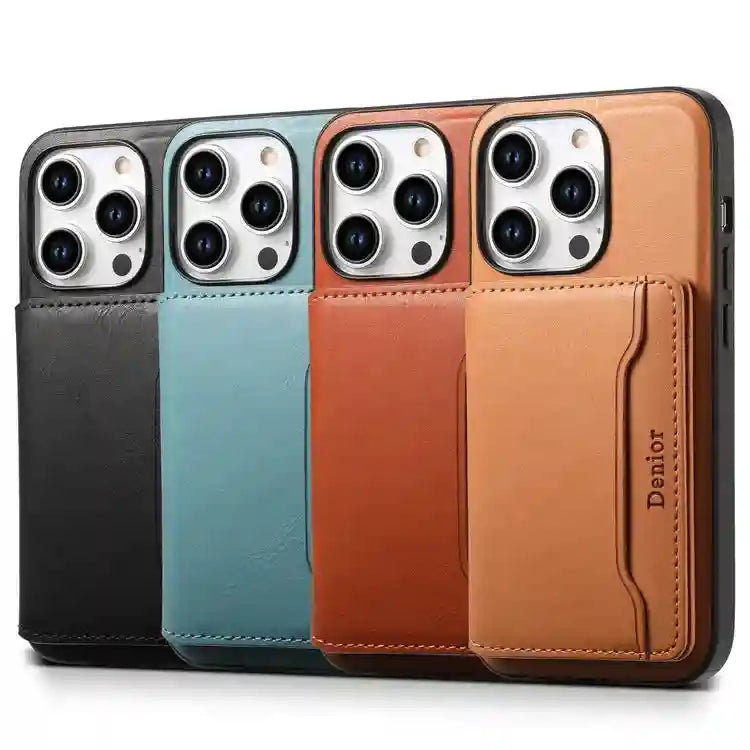 Magnetic Leather Wallet Case for iPhone - Slim Shock-Absorbing Cover Tidesmit
