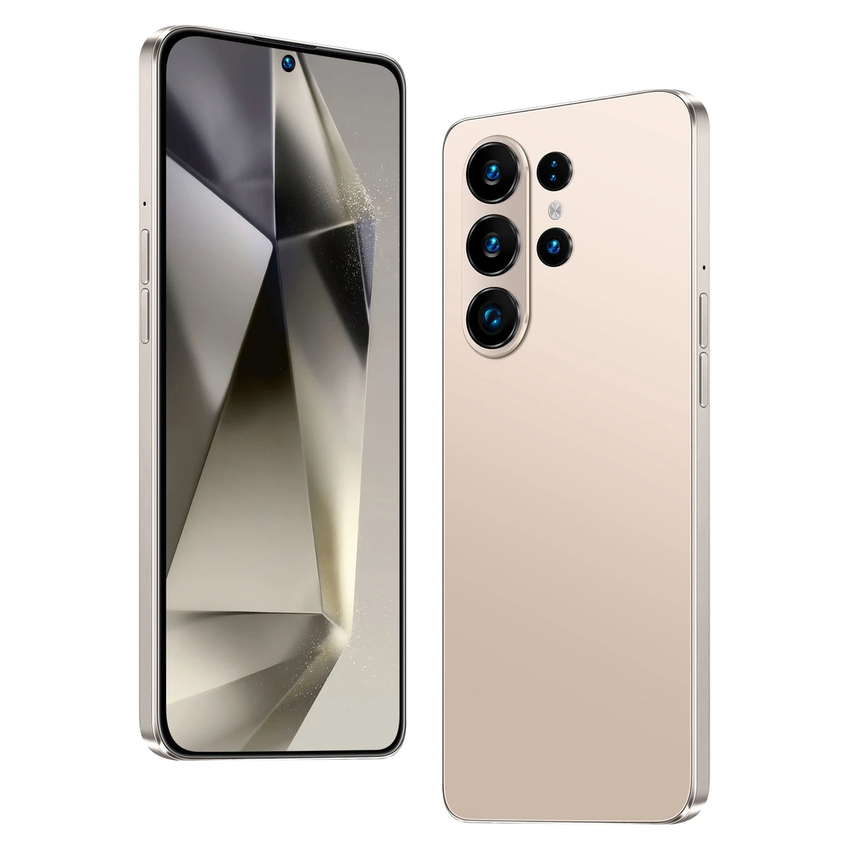 Gold S26 Ultra 5G smartphone front and back, quad rear cameras