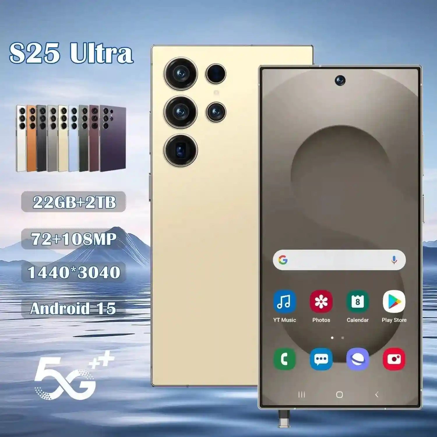 New S25 Ultra 22GB+2TB Smartphones 5G Dual SIM Cellphone Mobile Phone Big Screen Global 5G Android 15 S25 Ultra Smartphone Tidesmit