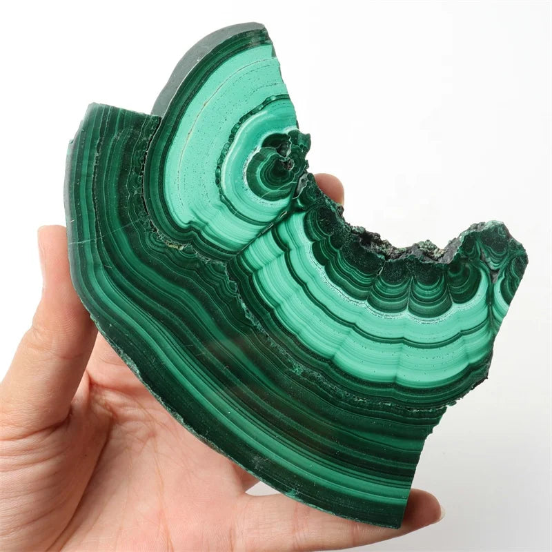 Wholesale crystal bulk raw malachite slice polished slab for home decoration