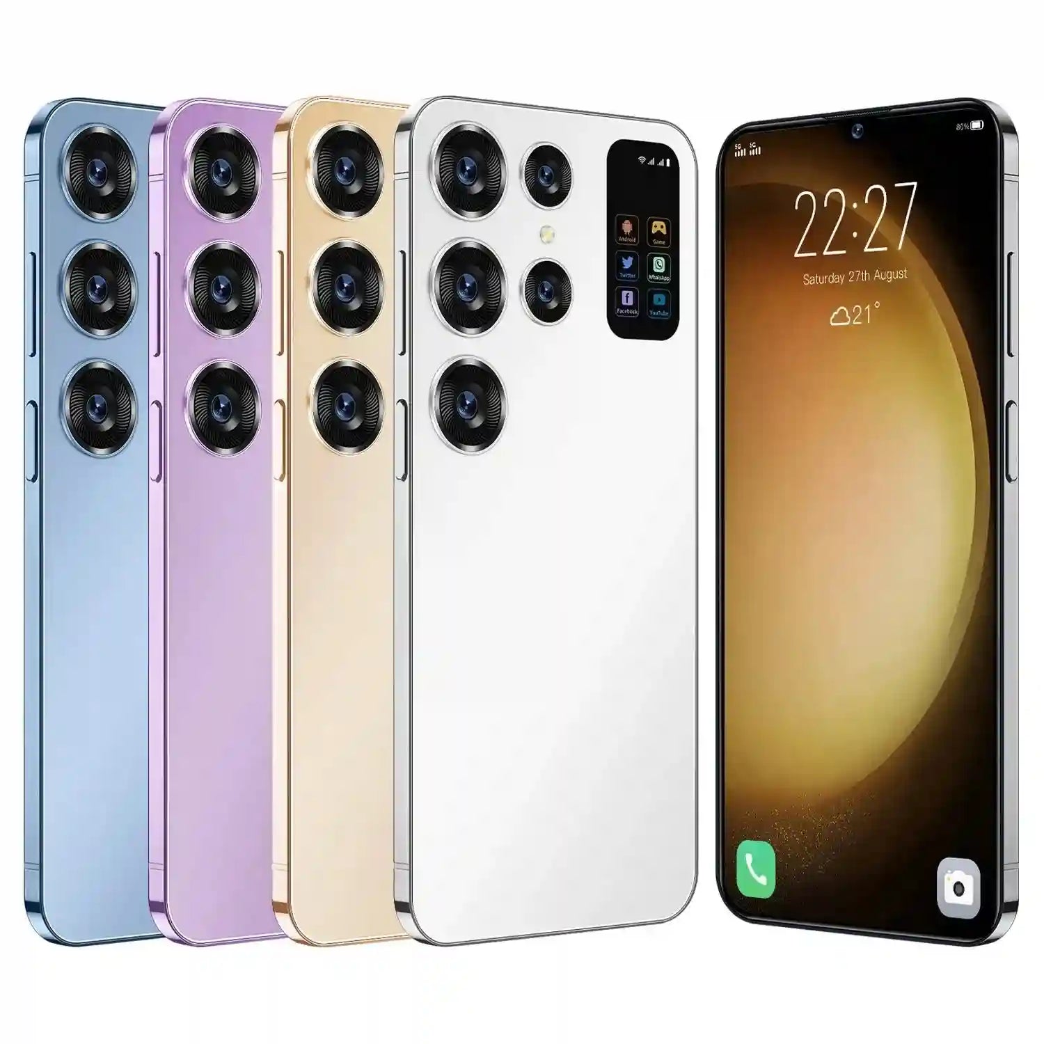 2024 New Arrival S24 Ultra Smart Phone 7 Inch Mobile Phones 16+1TB Unlock S-Pen 5G WIFI Gaming Android HD LCD 65W Tidesmit