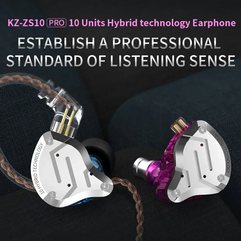 KZ ZS10 Pro 5-Driver Hybrid HiFi Wired Earbuds by Tidesmit Tidesmit