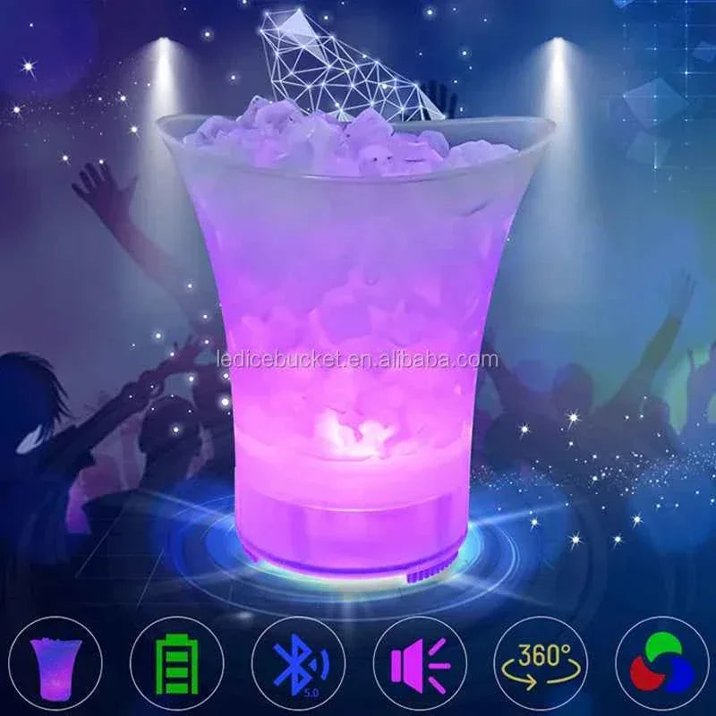 Portable Bluetooth Speaker with LED Light and 360 Surround Sound, White My Store