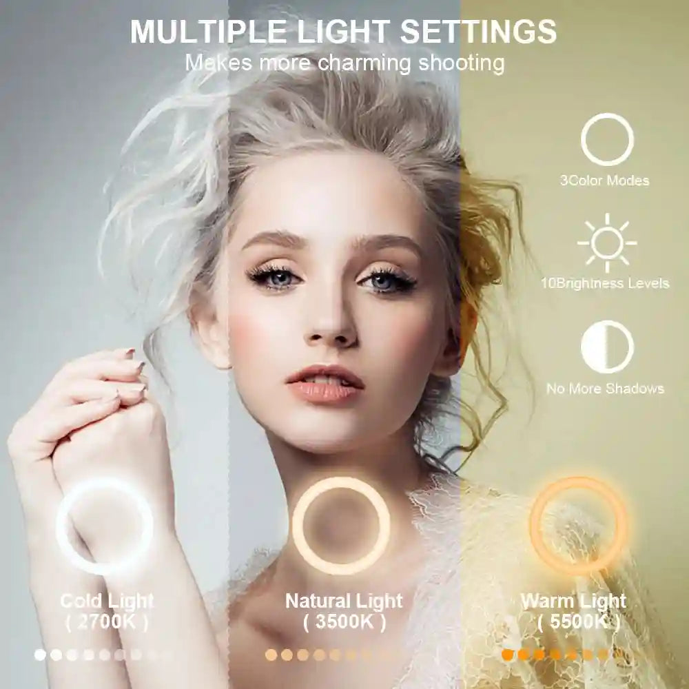 18 Inch RGB Ring Light with Tripod Stand - Professional LED Lighting Tidesmit