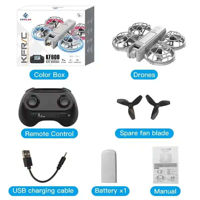 Mini Drone with 4K Camera and Obstacle Avoidance - Grey Tidesmit Tidesmit
