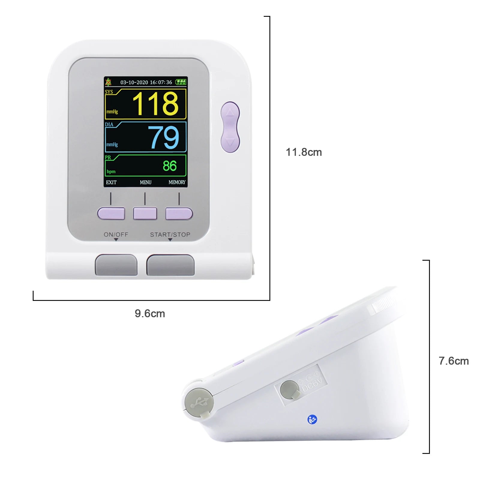 CONTEC Digital Blood Pressure Monitor Contec08A Adult SPO2 Probe 3 Cuffs PC Software Sphygmomanometer LCD Display Child Infant