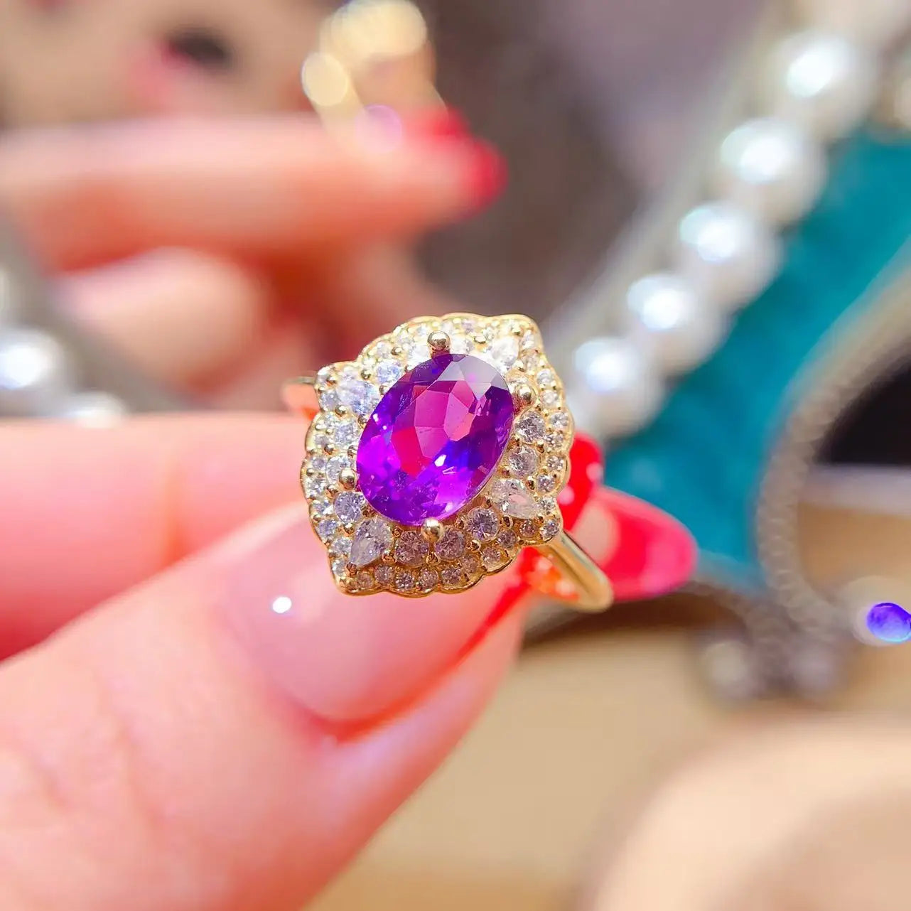 Low MOQ OEM/ODM Luxury 925 Sterling Silver Gold Plated Natural Emerald Ring for Women's Wedding Gift