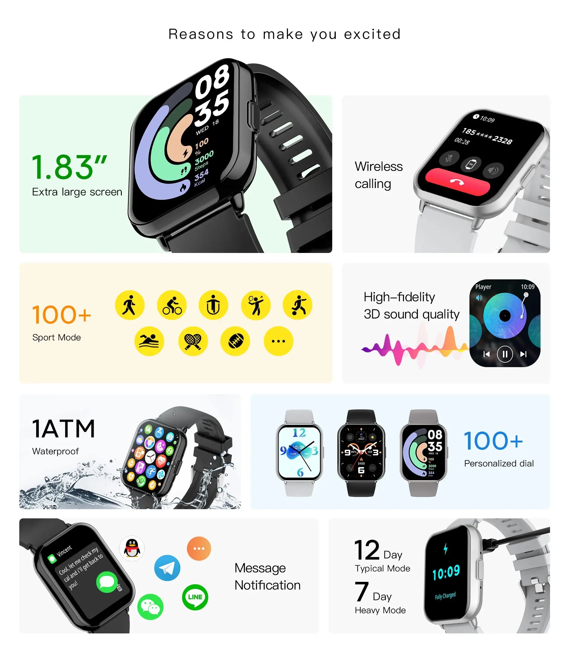 Smartwatch with Call Function, Fitness Tracker & Heart Rate Monitor - Z169 My Store
