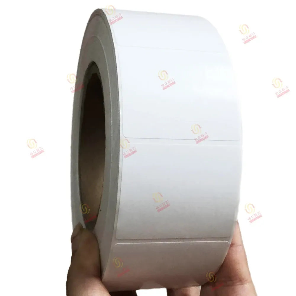 White waterproof adhesive sticker roll with release liner
