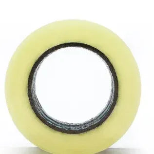 Single roll of yellow packaging sealing tape with inner core opening