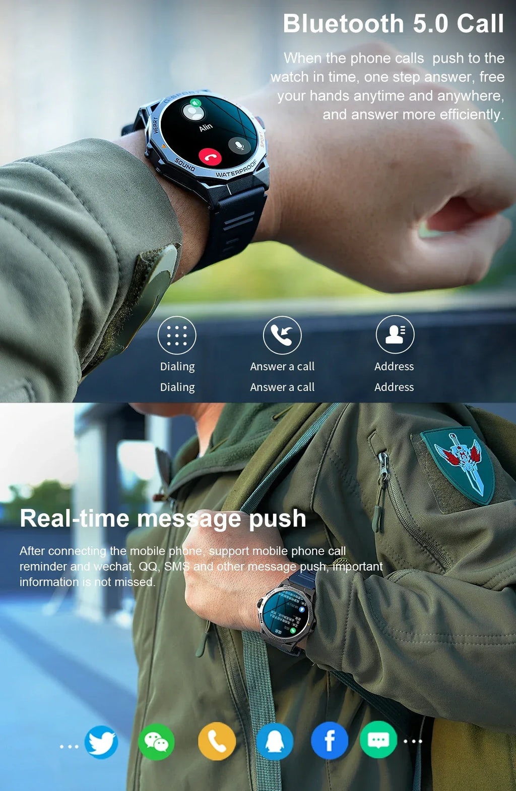 Smartwatch 1.43-Inch AMOLED Fitness Tracker - Black/Orange My Store