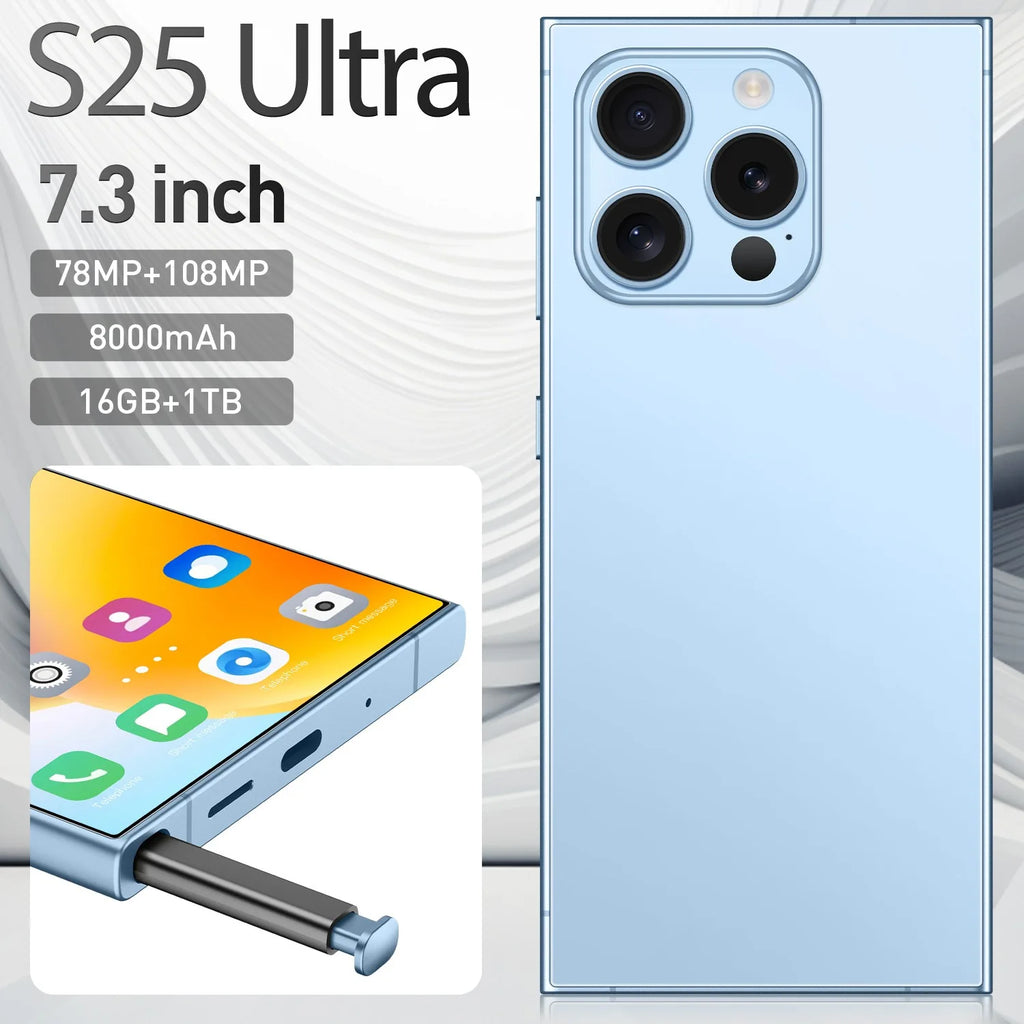 Mobile Phone Built-in Pen S25Ultra Eight-core 4G7.3-inch 20 Million Pixel 3 64  Hot 0TG