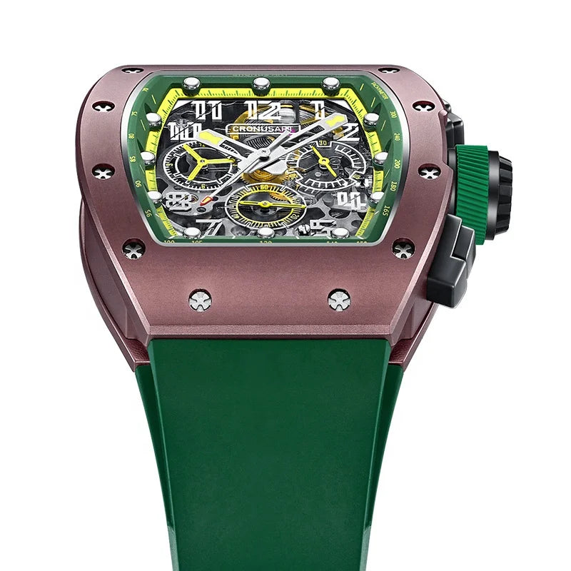 2025 New Luxury Automatic Mechanical Watch for Men - With Transparent Movement and Rubber Strap - Original Watches
