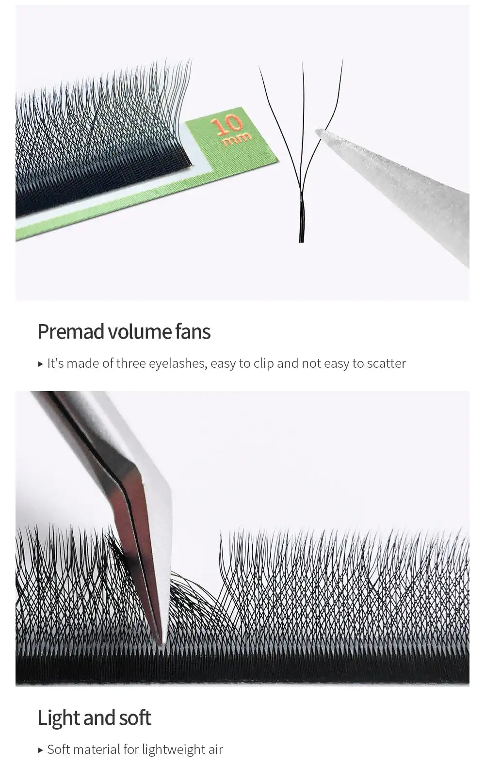 GLAMLASH L/LU/M W Shape Eyelash Extension 3D Premade Volume Fan Lashes W Style YY Lashes Faux Mink Volume Lashes Natural