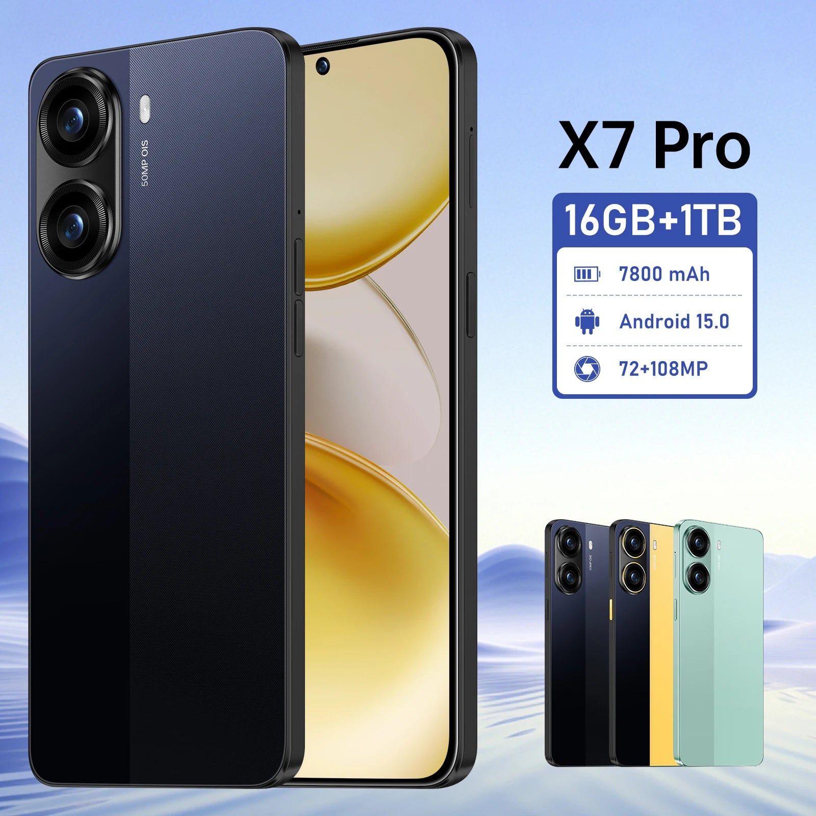 Tidesmit 5G Smartphone, 1TB Storage, 16GB RAM, 7.3 Inch AMOLED Display Tidesmit