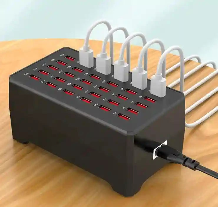 30-Port 150W USB Desktop Charging Station - Multi-Device Hub Tidesmit