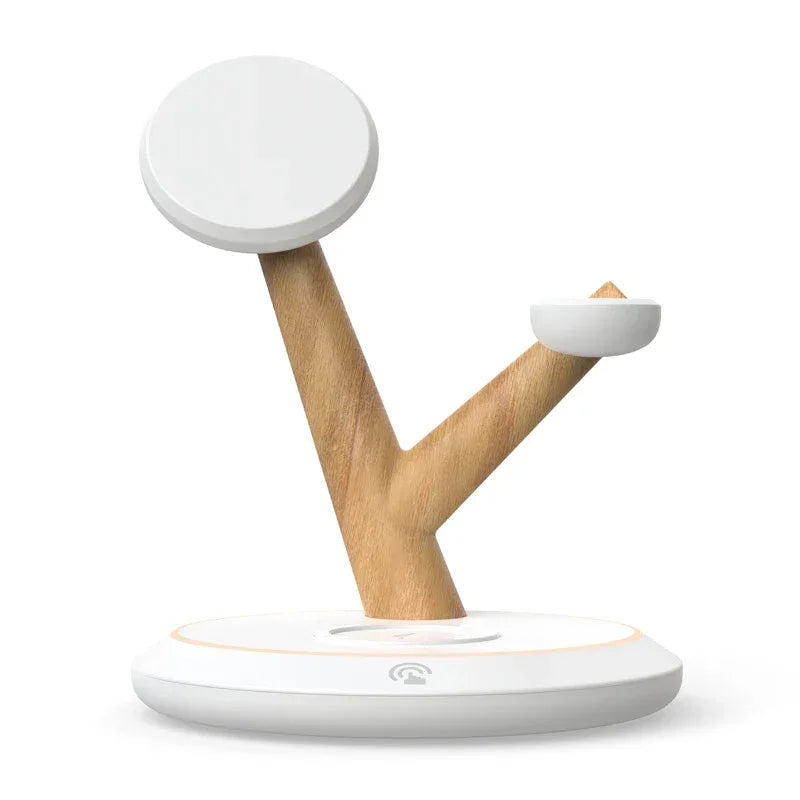 3-in-1 Magnetic Wireless Charger Stand – 15W Desktop Fast Power Tidesmit