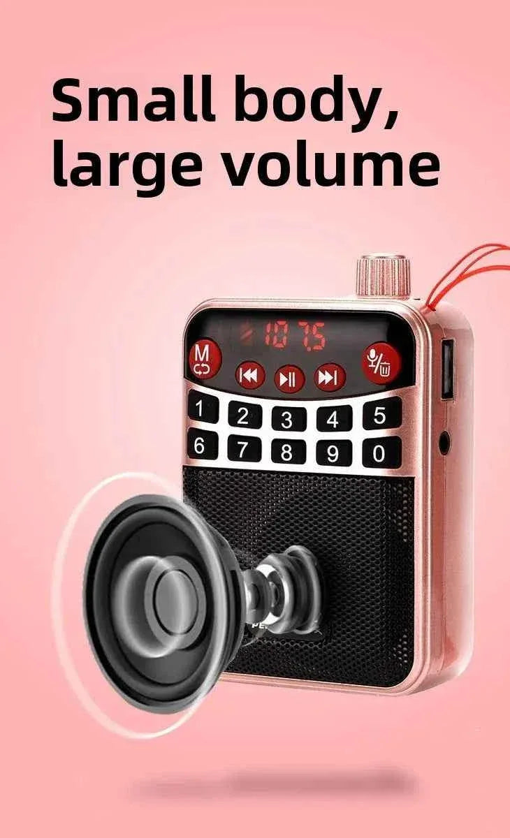 Portable Bluetooth Speaker with Flashlight - Gold & Red Audio Mini Speaker My Store