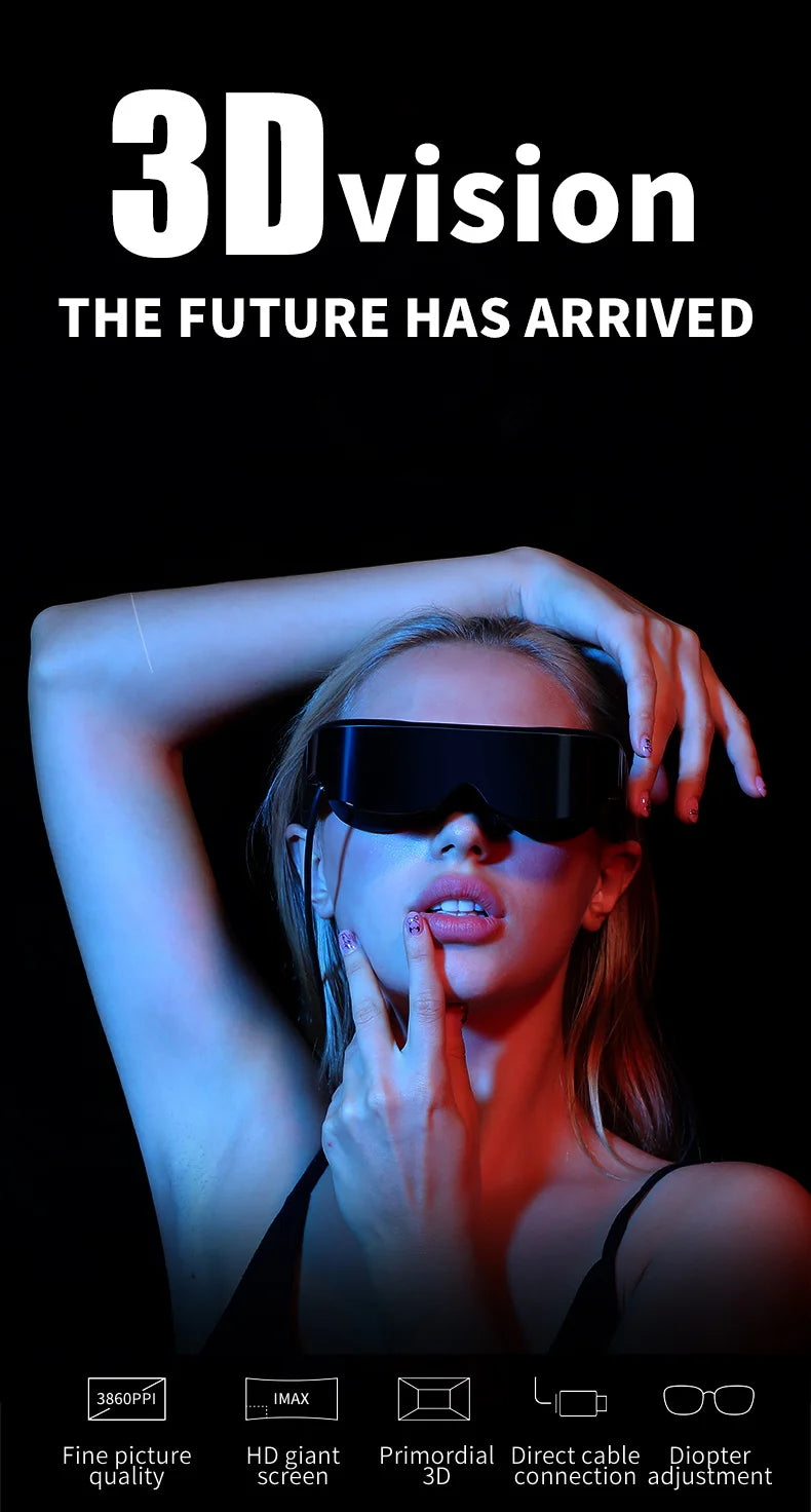 VR Smart Glasses Mobile Cinema - 128GB Portable Headset by Tidesmit Tidesmit