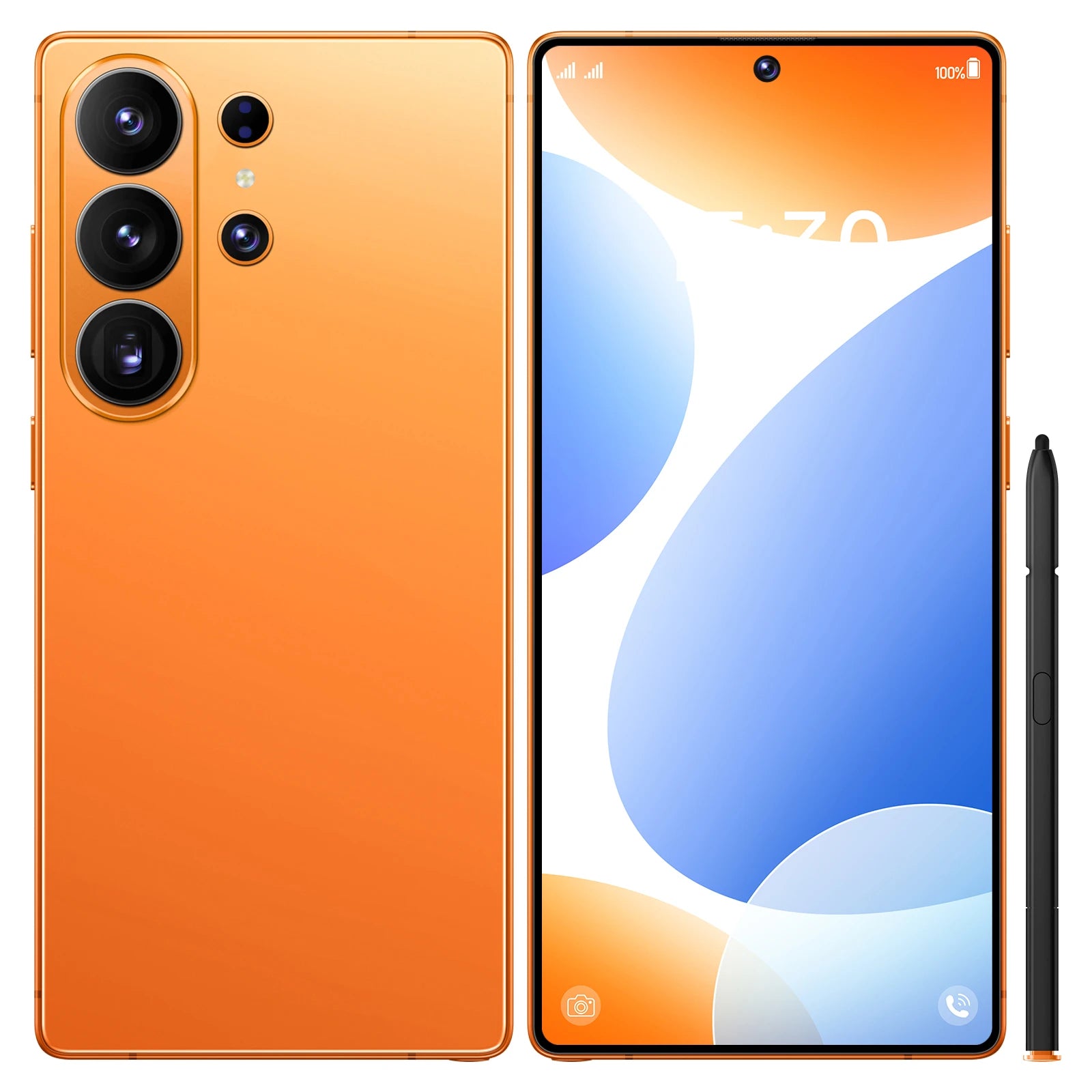 S26 Ultra 5G Smartphone, 22GB RAM, 2TB Storage, 108MP Camera Orange 22G+2TB Tidesmit