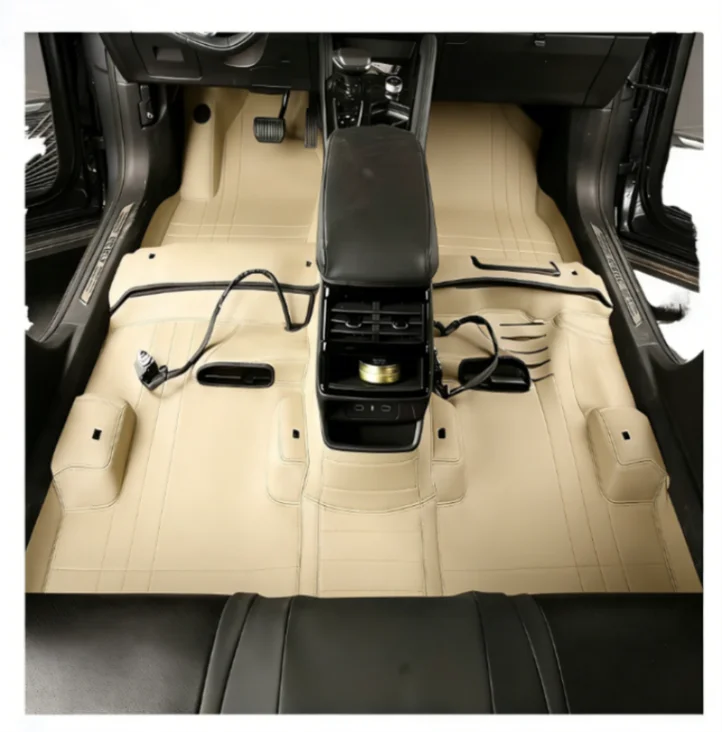 Luxury Custom Waterproof 20mm Thick Full Enclosure Car Floor Mats Seamless Leather Carpet Mats High-end Auto Interior Fittings