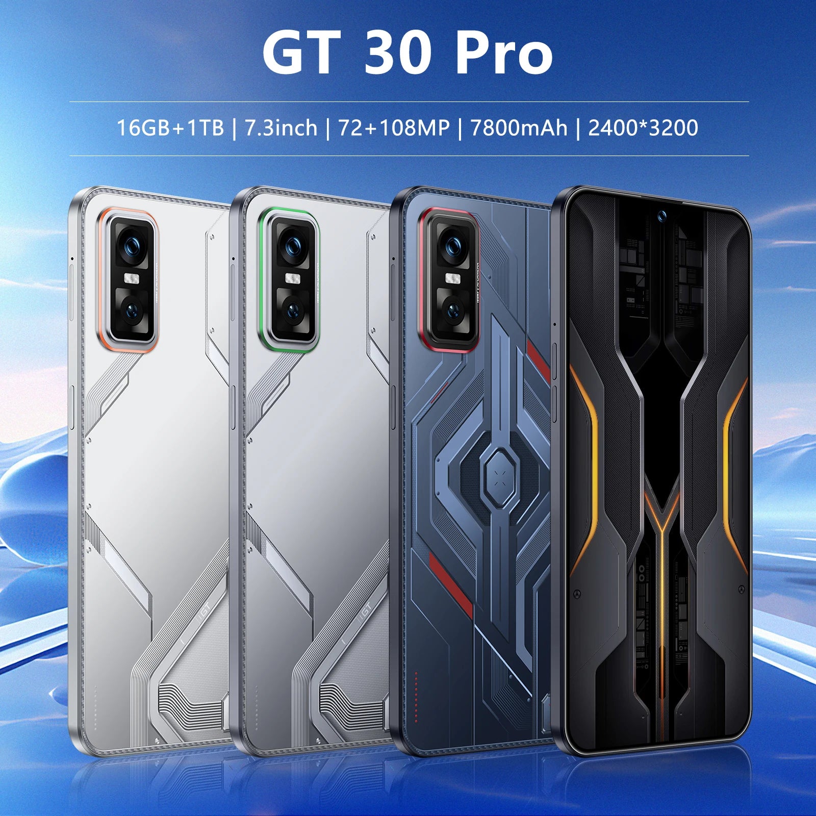 Tidesmit 5G Smartphone, 7.3 Inch AMOLED, 16GB RAM, 1TB Storage - Silver Tidesmit
