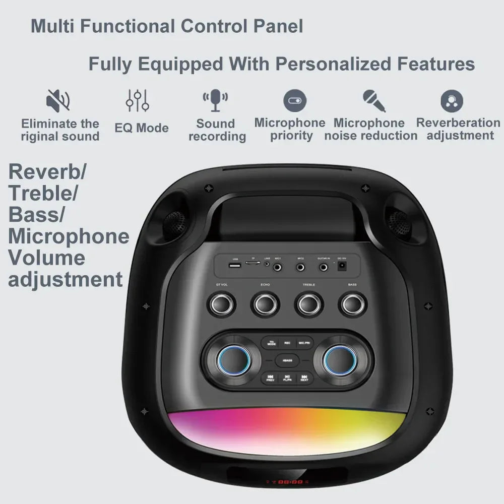 Portable Bluetooth Speaker 100W Dual 8-Inch Bass with Wireless Audio My Store