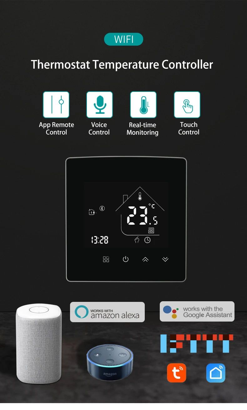 WiFi Thermostat Temperature Controller Water/Electric Floor Heating Gas Boiler 25A Smart Life Tuya Control Alexa Google Home
