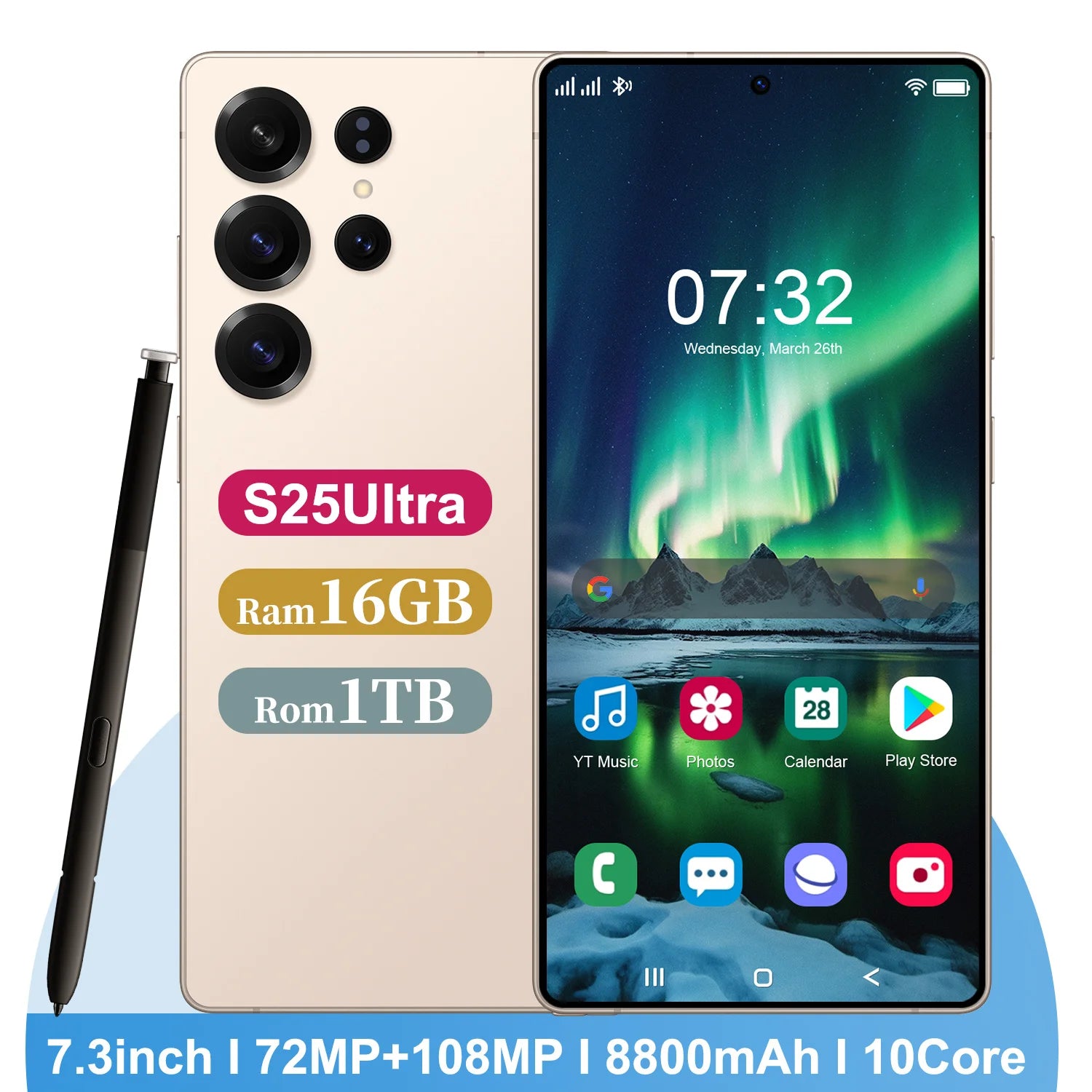 S25 Ultra 5G Smartphone 512GB - 8800mAh Dual SIM Unlocked Tidesmit