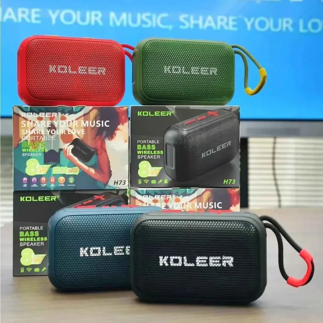 Portable Bluetooth Speaker with RGB Lights and Deep Bass - Black My Store