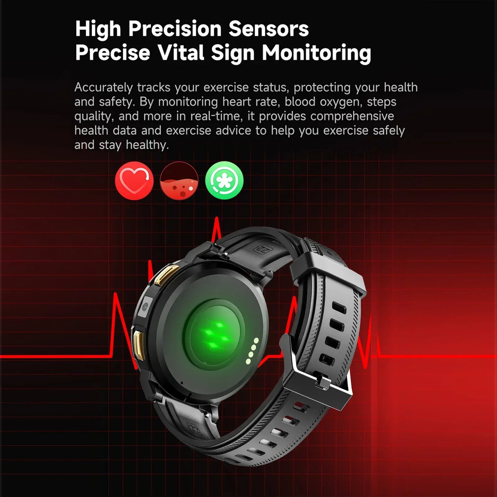 4G Smartwatch N7 Pro with AMOLED Screen, GPS and Fitness Tracker - Black My Store