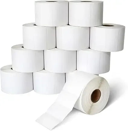 White direct thermal self-adhesive shipping label rolls with loose label strip