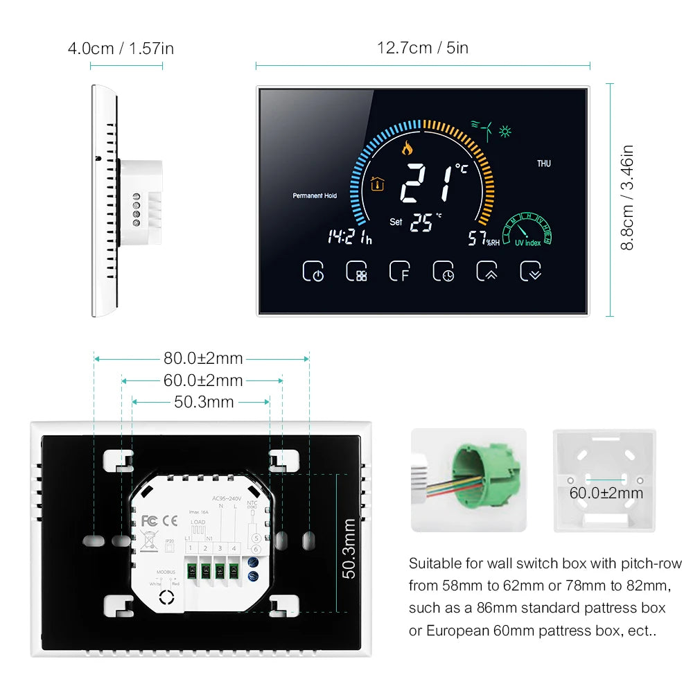 Tuya WiFi smart life Thermostat Electric Floor Heating Water/Gas Boiler Temperature Remote Controller for Google Home Alexa App