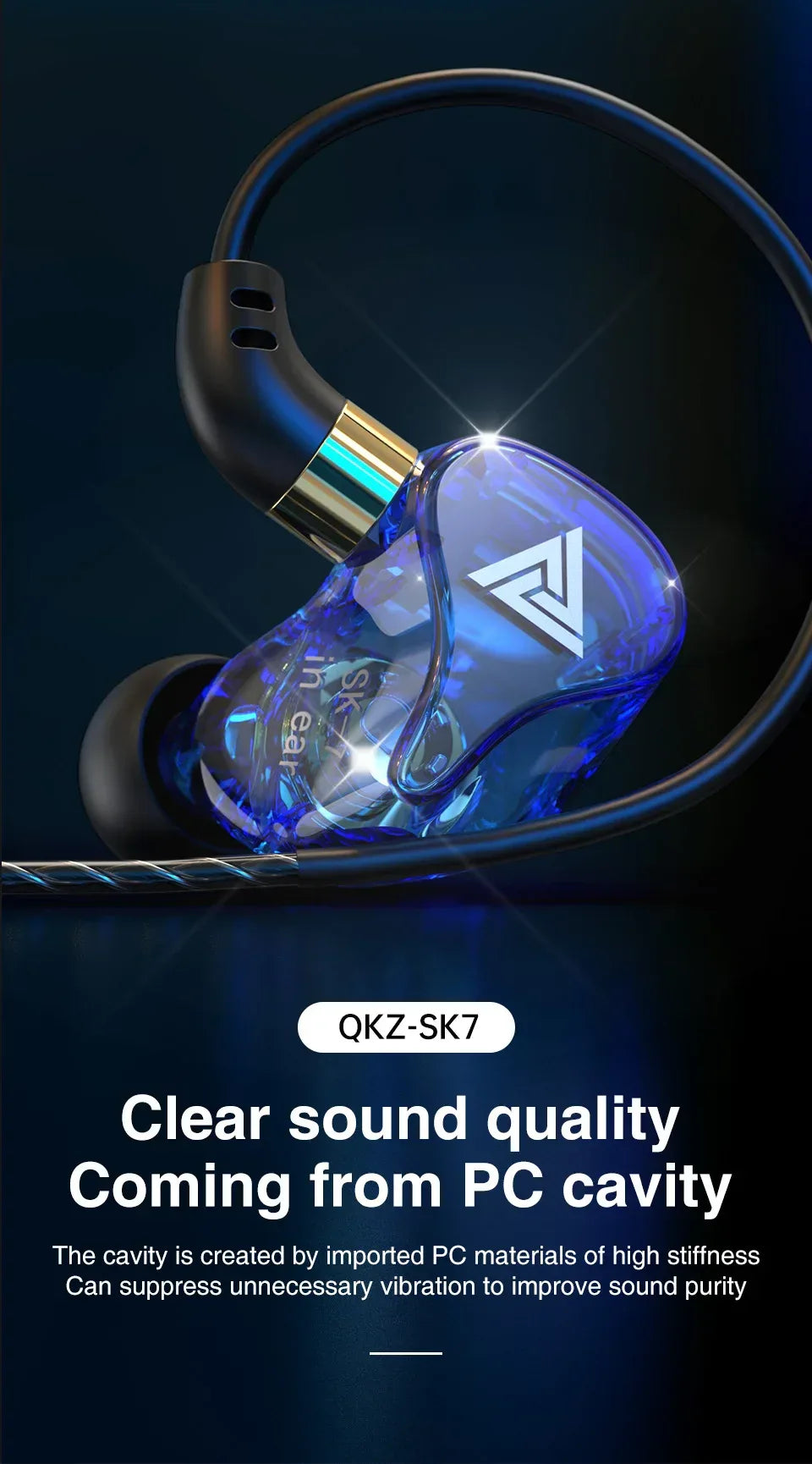 QKZ AK6 SK7 Copper Driver HiFi Wired Earphone with MIC Sport Running Headphones Bass Stereo Headset Music Earbuds fone de ouvido Tidesmit